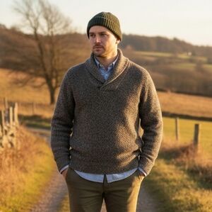 NWOT Banana Republic XXL Modern Contemporary Cabincore Heavy-Knit Shawl Sweater